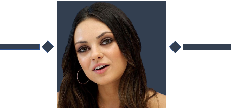 Mila Kunis pictured in an article about her eye color